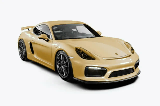 Rendered illustration of a gold Porsche showing full body coverage